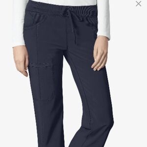 Cherokee Infinity Dark Gray Scrub Pants Drawstring Waist Women’s Size L Petite
